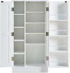 Kitchen Pantry Storage Cabinet with Adjustable Shelves, 47" Tall Free Standing Food Organization Cabinet for Kitchen Dining Room, Compact Space Saving Design for Craft Room