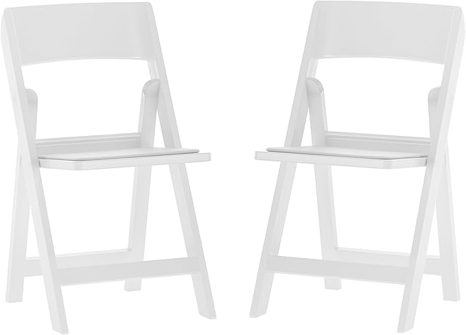 Flash Furniture Hercules Tucker Commercial White Resin Folding Chair - Lightw...