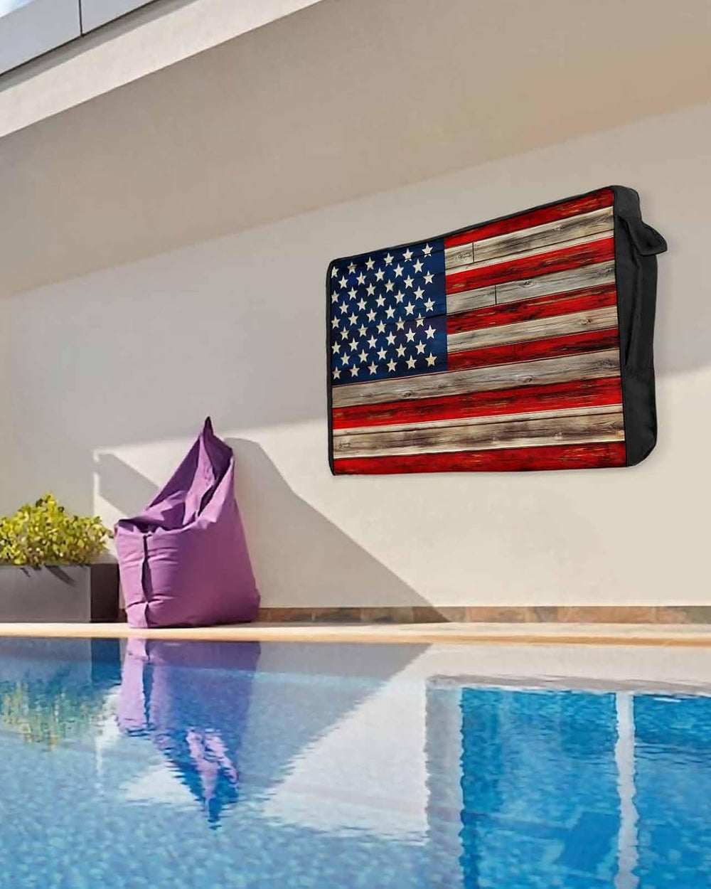 American Flag Outdoor TV Cover 60 to 65 Inches Weatherproof & Waterproof