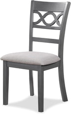 New Classic Furniture Cori 5-Piece Round Dining Set with 1 Table and 4 Chairs, Gray