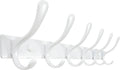 SKOLOO Heavy Duty Wall Mounted Coat Rack - 6 Hooks, Stainless Steel, Sturdy Coat Hooks for Hanging Clothes, Jacket, Hat, White