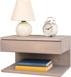 Floating Nightstand Side Accent or End Table with Storage Drawer, Wood Bedside Shelf, Handmade Floating Table, Nightstand Shelf (Istanbul)