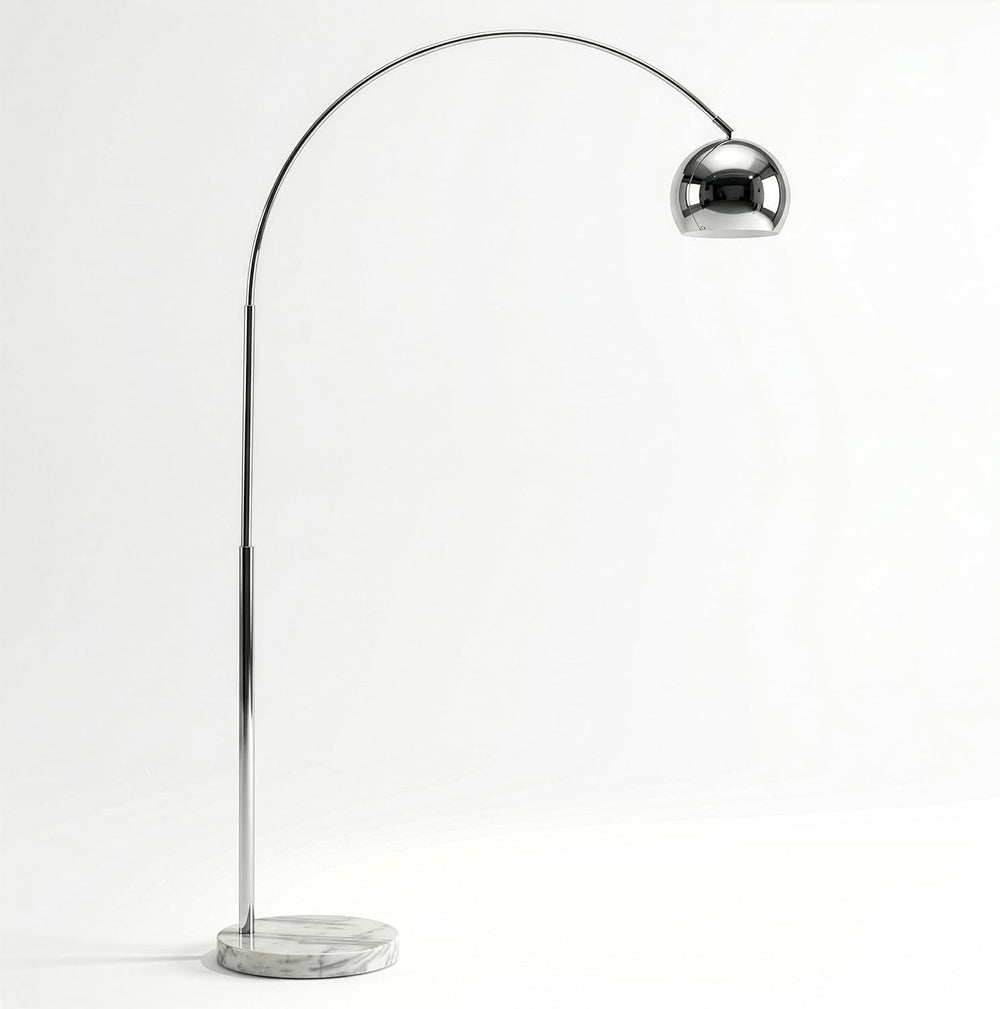 Brightech Olivia Floor Lamp - Chic Arc Lamp with Rounded Spolight Head and Ma...