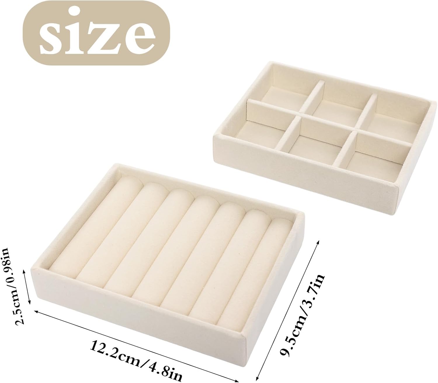 Small Jewelry Tray Set Velvet Ring Organizer Mini Jewelry Drawer Organizer Stackable Jewelrys Organizers Earrings Display Tray Storage Insert Holder for Box Drawer Dresser