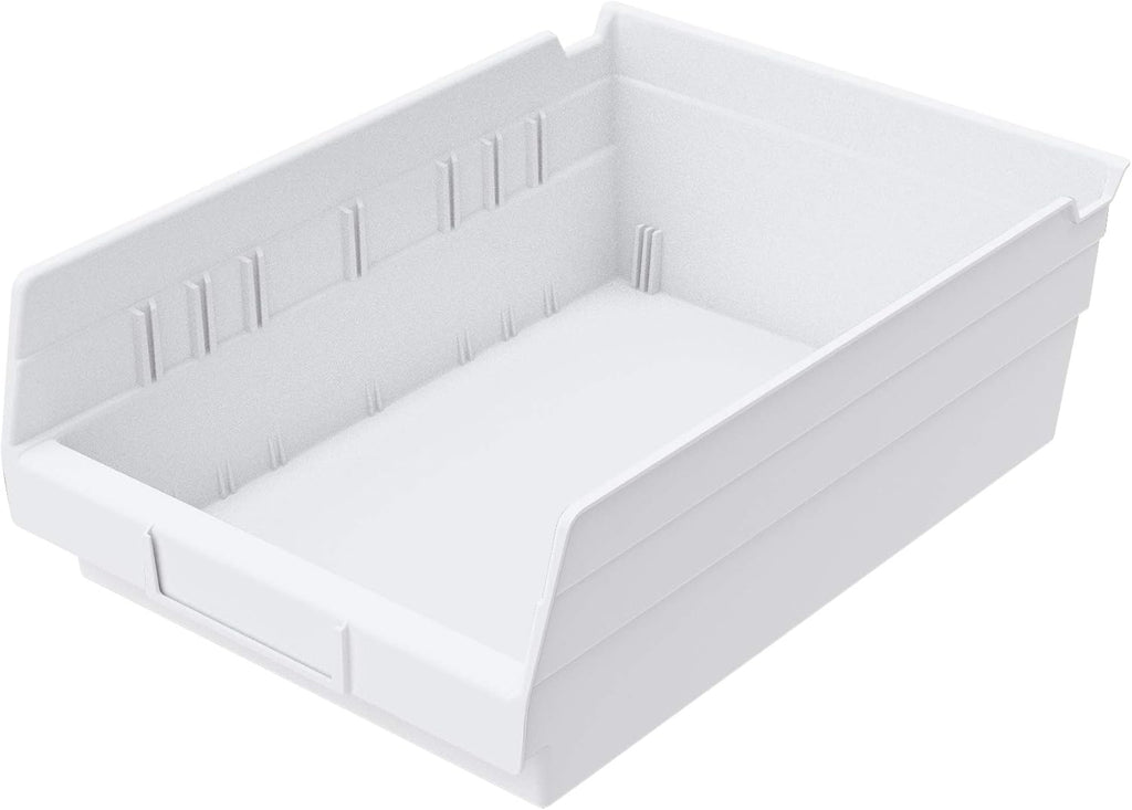 Akro-Mils 30150 12-Inch by 8-Inch by 4-Inch Plastic Nesting Shelf Bin Box, White, Case of 12
