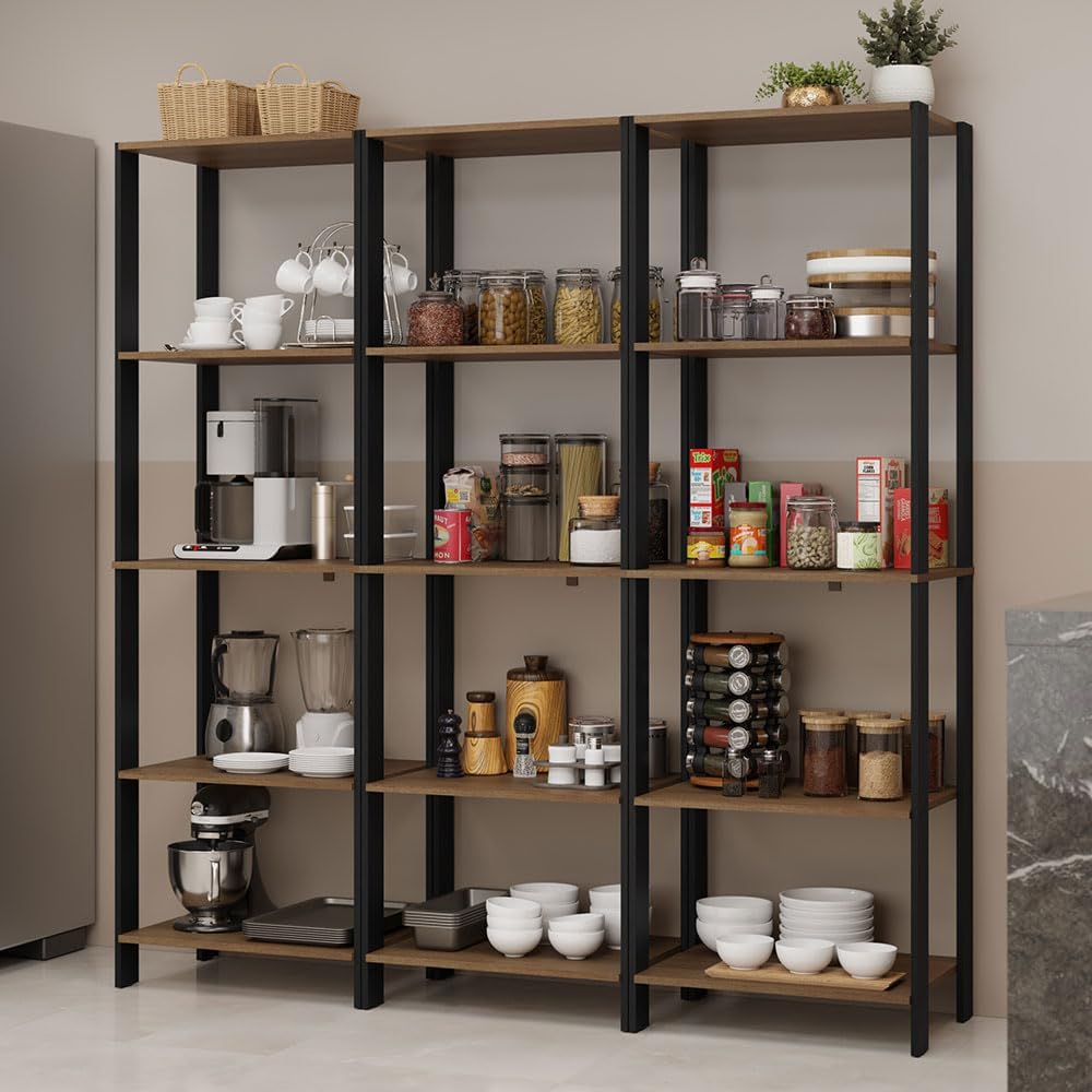 Madesa Kitchen Pantry Storage Rack with 15 Open Shelves 70" L Multiuse M...