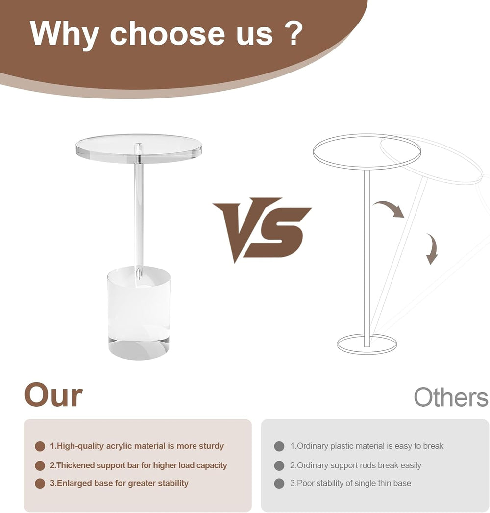 Acrylic End Table, Modern Minimalist Acrylic Side Tables, Clear Side Table fo...