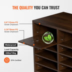 VEVOR 24-Compartment Office Mailbox, Adjustable Shelves, Wood Literature Sorter 29x12x24.4 inches – Ideal for Office, Home, Classroom, Mailrooms Organization – EPA Certified (Brown)