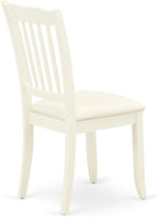 East West Furniture LGDA5-LWH-C 5 Piece Dining Room Table Set Includes a Rectangle Kitchen Table with Butterfly Leaf and 4 Linen Fabric Upholstered Dining Chairs, 42x84 Inch, Linen White