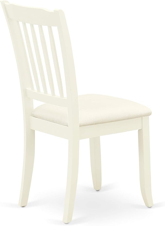 East West Furniture AMDA3-LWH-C 3 Piece Dining Table Set for Small Spaces Contains a Round Kitchen Table with Pedestal and 2 Linen Fabric Upholstered Chairs, 36x36 Inch, Linen White