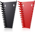 ALOANES 26-Slot Metal Wrench Organizer, Heavy Duty Hanging Wrench Organizer Tray for Tool Box&Wall, Fit SAE & Metric Wrench Storage, 2 Pack Wrench Holders (Red&Black)