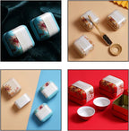 3 Pcs Tea Tin Canister Mini Tea Storage Box Rustproof Square Coffee Tea Sealed Box for Store Crafts Snacks Candy and Tea