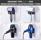 Hair Dryer Wall Mounted Holder,Stainless Steel Blow Dryer Holder,Self-Adhesive Bathroom Hair Styler Tool Organizer Storage Rack