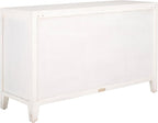 SAFAVIEH Raelie TV Stand for up to 50" Flatscreen – White Washed, 2 Doors with Interior Storage, Entertainment Media Console Cabinet, Fully Assembled (MED5301A)