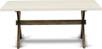 East West Furniture XT727 X-Style Modern Dining Table - a Rectangle Kitchen Table Top with Stylish Legs, 40x72 Inch, Multi-Color