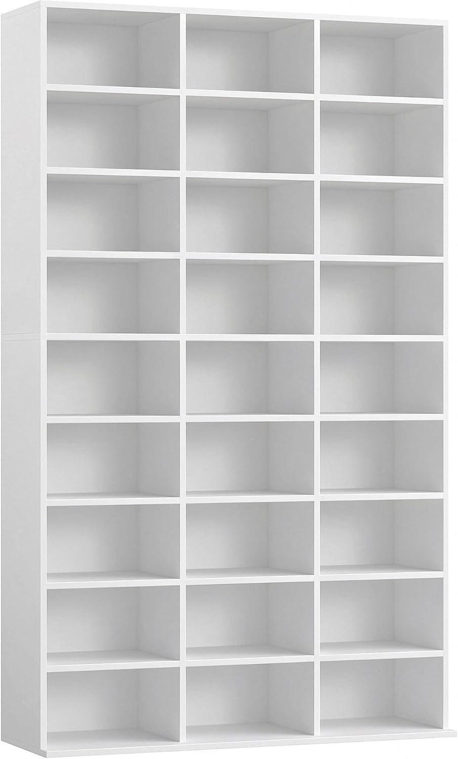 FOTOSOK 75'' H White Bookshelf with 27 Cubes, Triple Wide Tall Bookcase