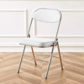 Folding Chairs with Padded Seats for Outdoor & Indoor, Portable Stackable Commercial with Steel Frame(White)