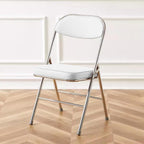 Folding Chairs with Padded Seats for Outdoor & Indoor, Portable Stackable Commercial with Steel Frame(White)