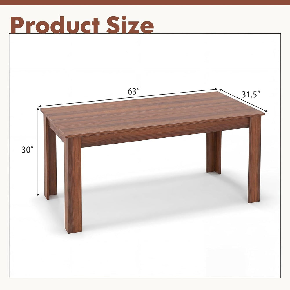 GOFLAME Dining Table for 4-6 People, 63” Modern Kitchen Table with L-Shaped L...