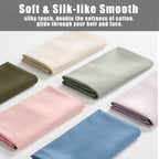Pillow Cases Queen Size 2 Pack, Bamboo Rayon Cooling Pillowcases with Envelope Closure, Cool Breathable Pillow Case for Hot Sleepers & Night Sweats, 20x30 inches, Khaki