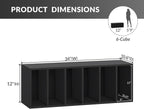 IOTXY DIY Modular Cube Bookcase - CubeXY Customizable Stackable Expandable Basic Shelving Units, 6-Cube Wooden Open Bookshelf with Removable Shelves for Books Organizer, Black