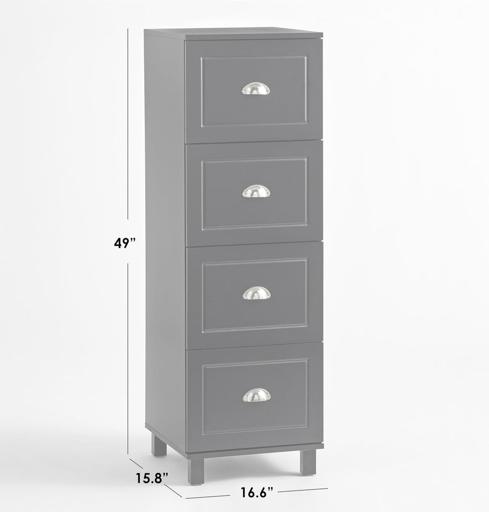 Bradley 4 Drawer Filing Cabinet, Black | Home Office