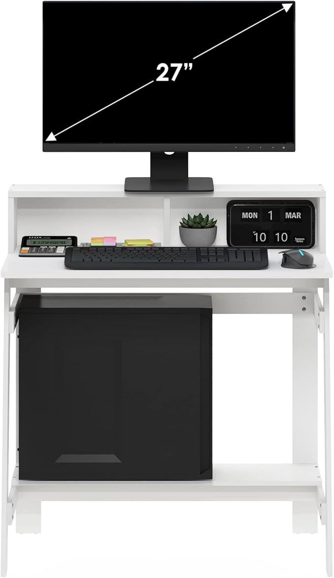 Furinno Simplistic A Frame Computer Desk, Regular, White