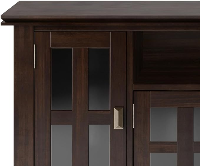 SIMPLIHOME Artisan TV Stand - 53 inch Wide Solid Wood Tall Media Console in Fog Grey, Contemporary Entertainment Center for Living Room for TVs up to 60 Inches with Drawers and Cable Management