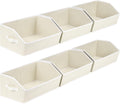 Organizer Bins Cube Storage - Trapezoid Storage Bin 6 Pack, Fabric Baskets for Organizing, Large Storage Basket for Shelves, Closet Organizers for Toys, Clothes, Towels (Beige)