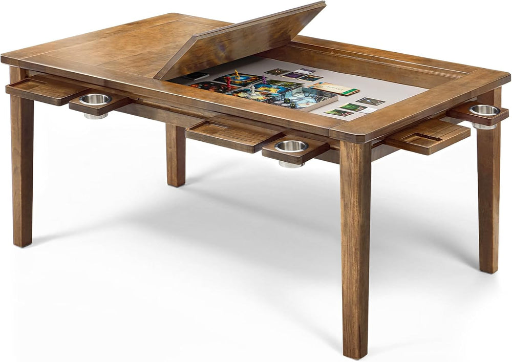 Coperat Solid Wood Board Game Table for 4-6 Players,Dining/Gaming Table w/ 54...