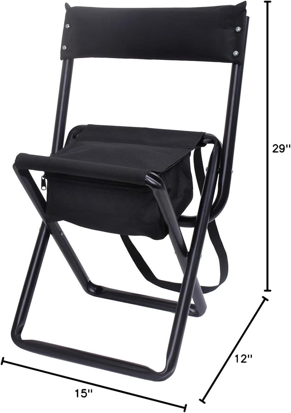 Rothco Deluxe Folding Stool with Back & Pouch - Portable Seating for Outd...
