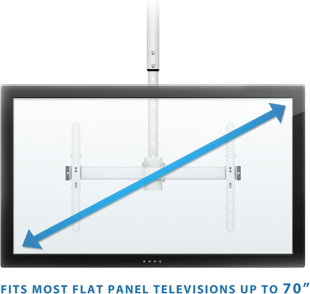Mount-It! TV Ceiling Mount Bracket, 32-75", 110 lbs, White | Full motion...