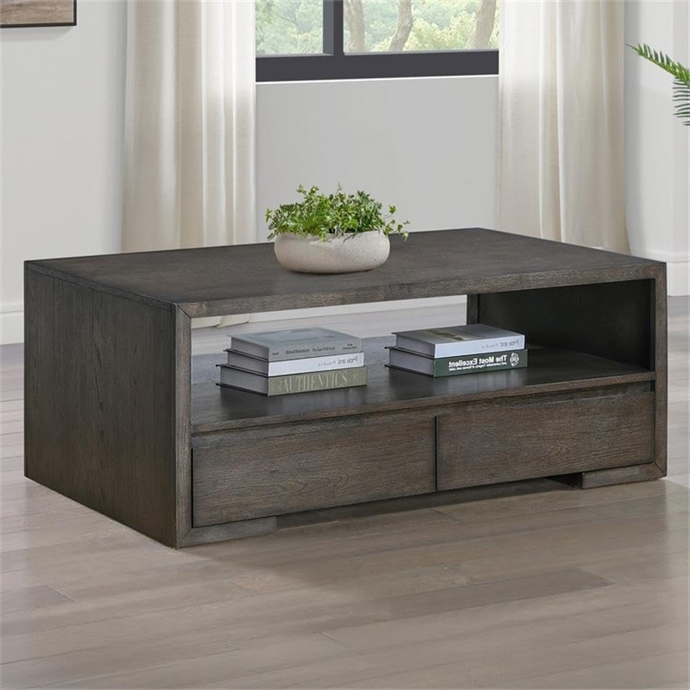 Pemberly Row 3-Piece Coffee & End Table Set, Walnut Finish, Oak Veneers a...