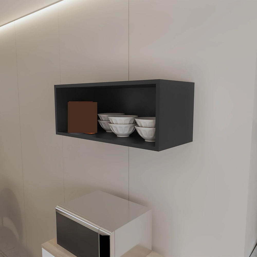 Wall Cabinet with Open Storage, Pantry Sideboard Locker for Kitchen Hallway C...