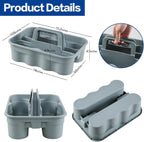 Plastic Cleaning Supplies Caddy with Handle, 4 Pack Storage Caddy, Gray