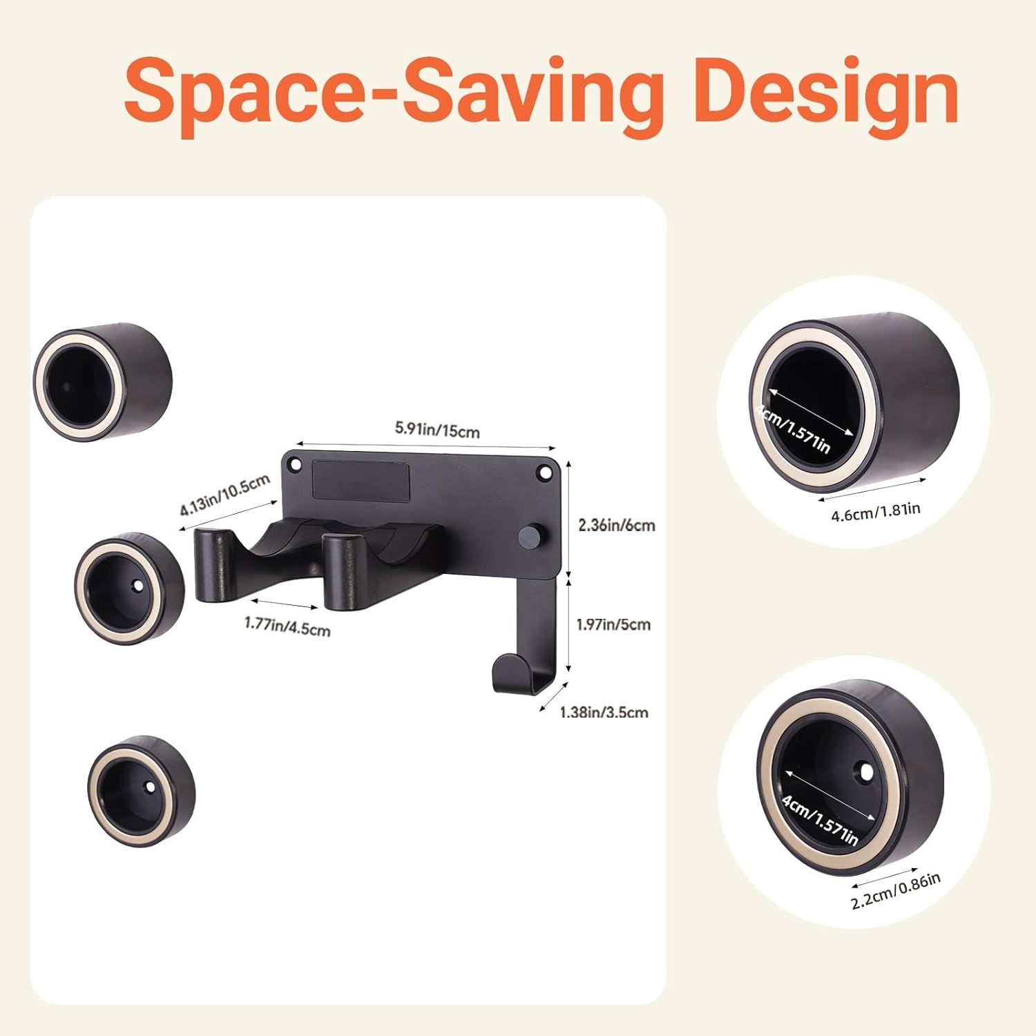 Hair Dryer Holder, Hair Dryer Holder Wall Mounted Self Adhesive Hairdryer Holder forDyson Aluminum Blow Dryer Holder Wall Mounted Black Hairdryer Hanger for Bathroom Black CHOCHOYAH