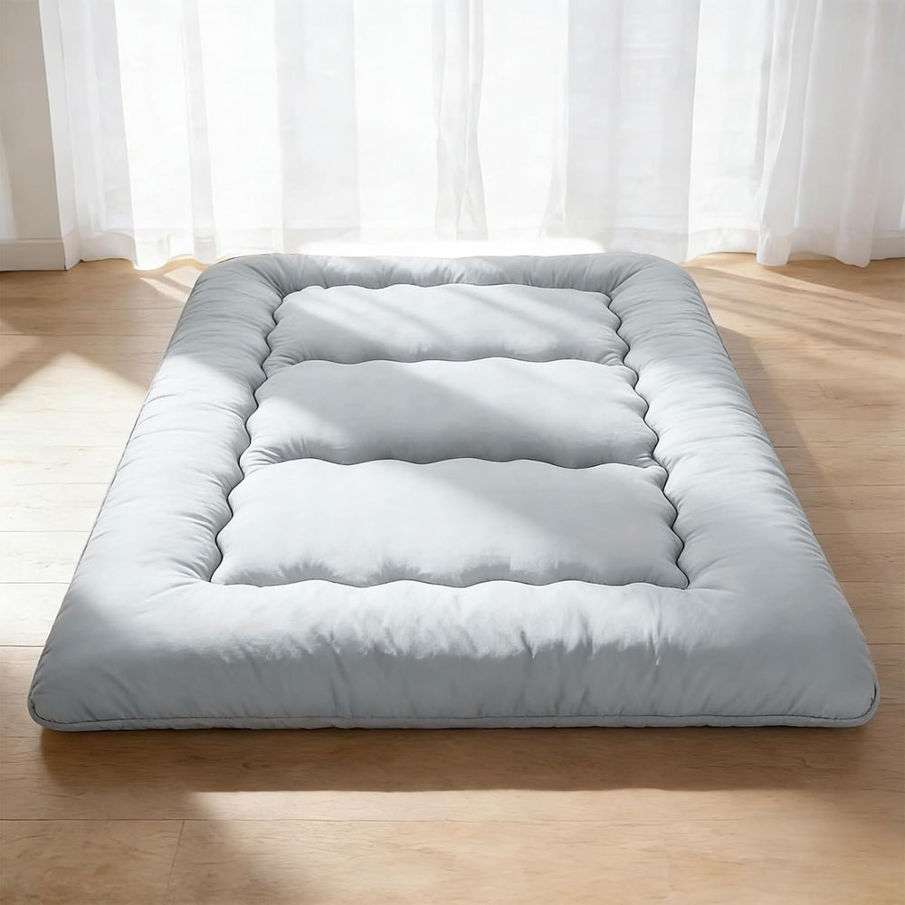 DUMOS Japanese Floor Mattress Twin Size, 4" Thick Futon Mattress, Gray |...