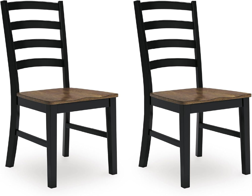 Signature Design by Ashley Wildenauer Dining Chairs Set of 2, Modern Ladderba...