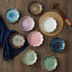 JAMEND CLXP Lotus Ring Holder Dish Small Indoor Ash Tray, Ceramic Dessert Plate Trinket Jewelry Holder Organizing Necklace Earrings for Parents Friends Sister, Blue. All Jewelries Are NOT Included.