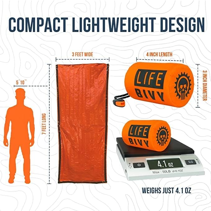 Go Time Gear Life Bivy Emergency Survival Sleeping Bag Thermal Bivy - Use as ...