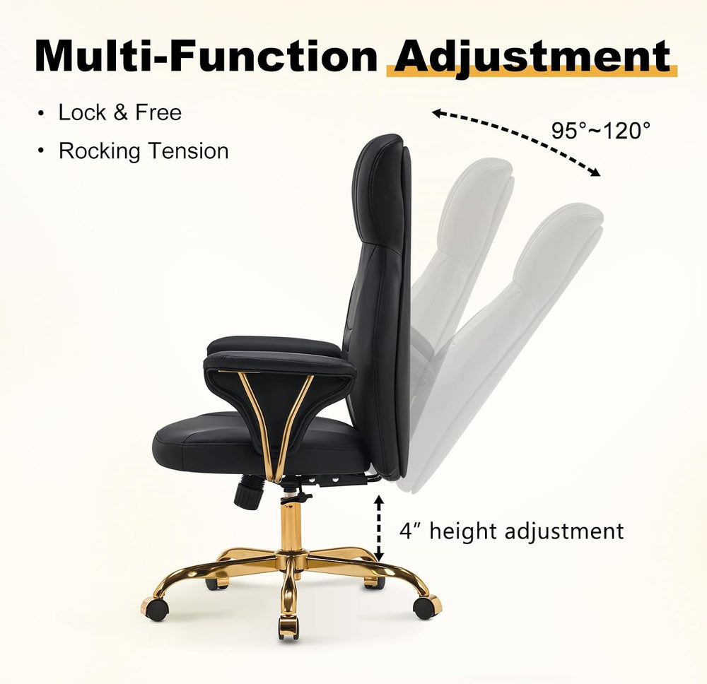 Furniliving Leather High Back Ergonomic Desk Chair, Adjustable Office Chair |...