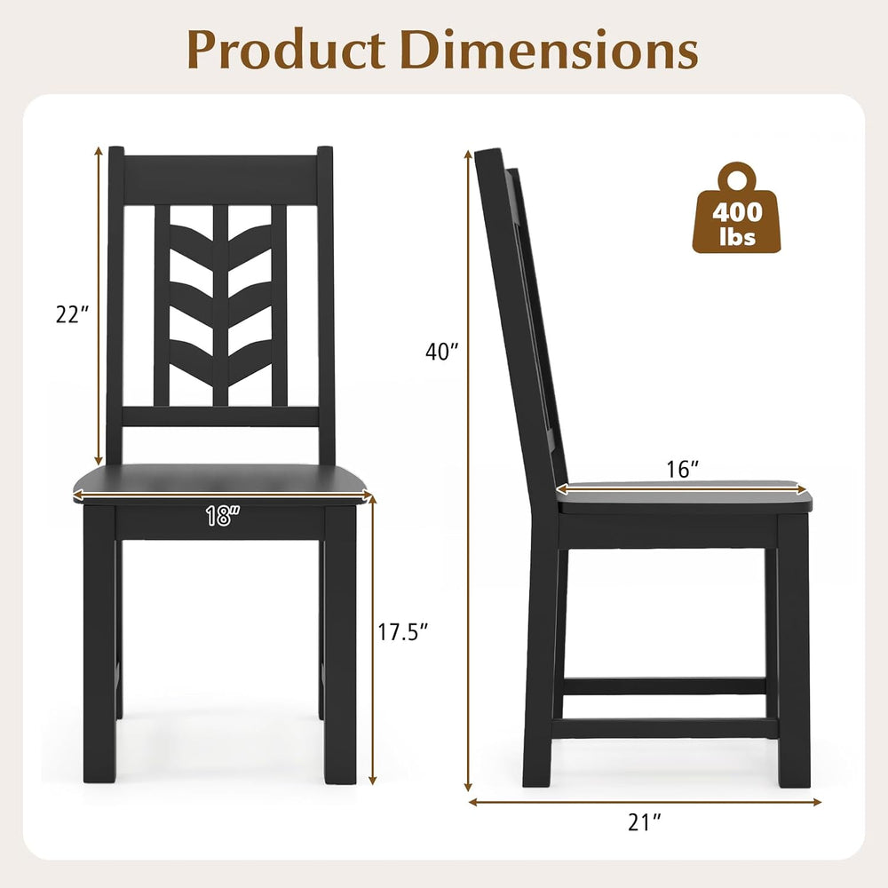 GOFLAME Wood Dining Chairs Set of 4, Modern Kitchen Side Chairs with Solid Ru...