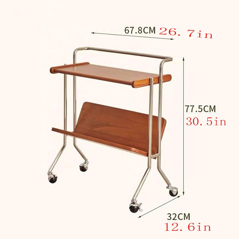 Metal Frame Trolley, Tea Table with Handle, Small Sofa Side Table,Storage Car...