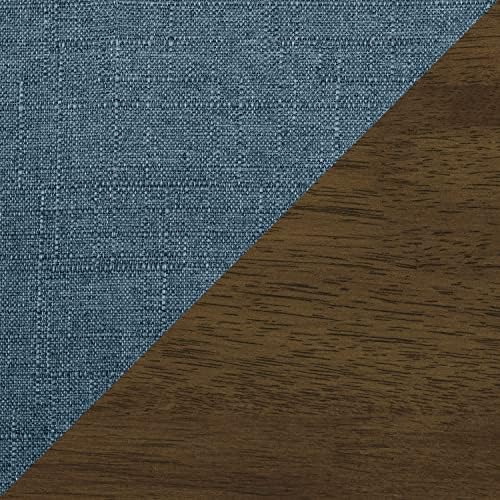 Lexicon Mid Century Modern Accent Chair with Solid Wood Frame in Walnut Finis...