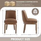 Modern Dining Chairs Set of 6 Comfortable Dining Room Chairs with Back, Velvet Fabric Upholstered Kitchen Side Chairs with Wood Legs for Living Room, Khaki