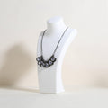 GemeShou White necklace storage organizer for sale, Velvet necklace holder stand, jewelry bust display stands, Jewelry Mannequin for Countertop, Showcase【White-Medium height 10.43 inch】