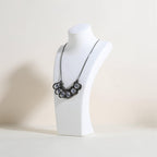 GemeShou White necklace storage organizer for sale, Velvet necklace holder stand, jewelry bust display stands, Jewelry Mannequin for Countertop, Showcase【White-Medium height 10.43 inch】