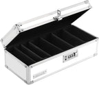 Vaultz Locking Medicine Storage Box with Combination Lock, 3.75" x 11.88" x 5.25", White (VZ00346)