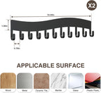 Wall Necklace Organizer Holder: Wall Mounted Jewelry Hanging Storage Necklaces Display Hanger Black