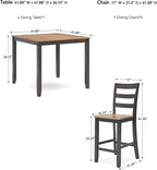 Signature Design by Ashley Gesthaven Casual Counter Height Dining Table and 4 Bar Stools, Set of 5, Light Brown & Dark Brown